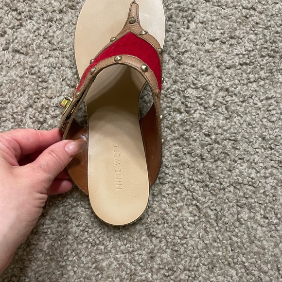 Nine West Red and Tan Women's Sandals - Picture 4 of 5